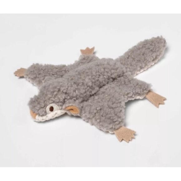 Plush Dog Toy: Skinny Squeaky Crinkle Flying Squirrel Toy, for Medium Pups - Picture 11 of 11